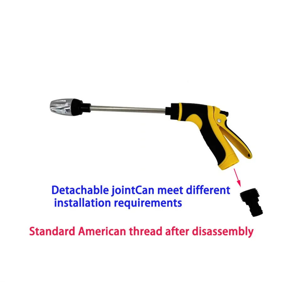 High Pressure Long Pole Car Wash Water Gun, Household Car Wash Tool, Metal Extension Pole, Rubber Coating, Gardening Tool