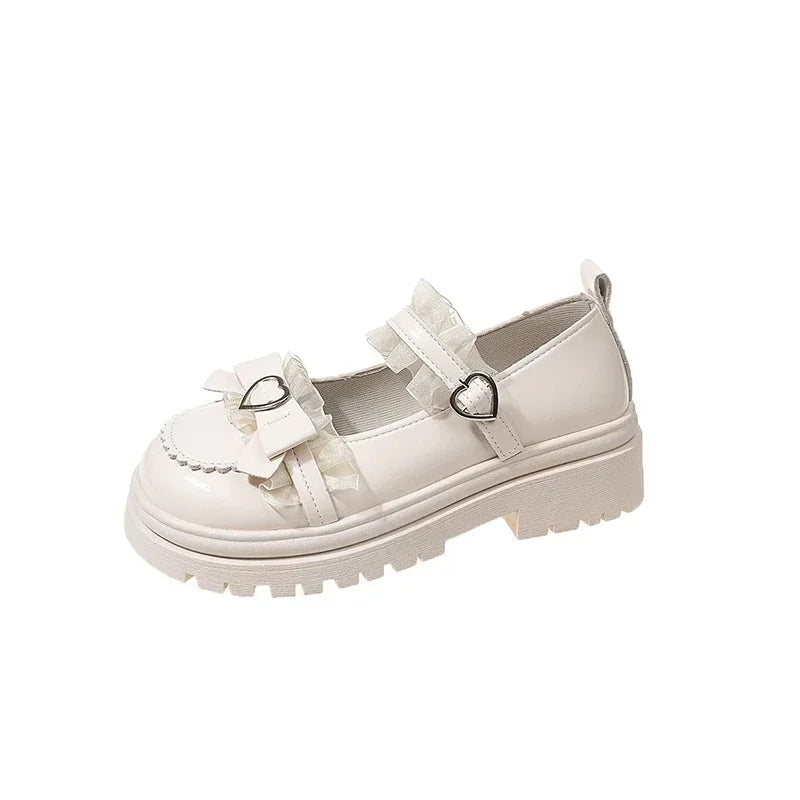 2025 Spring and Autumn Women's Shoes Fashion Round Toe Medium Heel Bow Knot Pumps Belt Buckle Ladies Casual Mary Jane Shoes