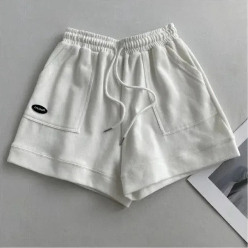 2025 Women's Comfortable Loose Wide-legged Drawstring A Pants Slim Waist Slim Fit Casual Home Versatile Sports Shorts New