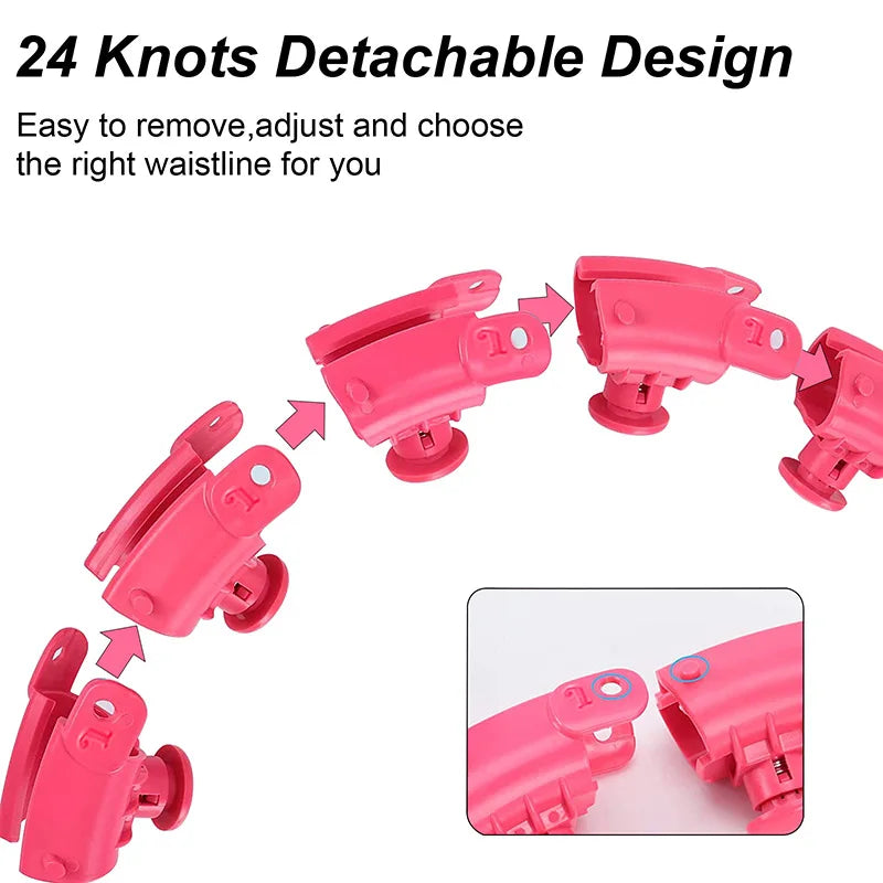 24 Section Adjustable Smart Weighted Sport Hoop Weight Loss Massager Abdomen Thin Waist Fitness Ring Indoor Fitness Equipment