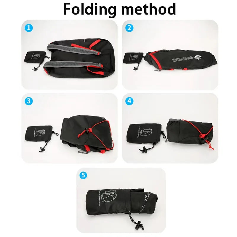 The foldable nylon outdoor lightweight backpack, simple handbag and hiking bag are suitable for outdoor sports and travel
