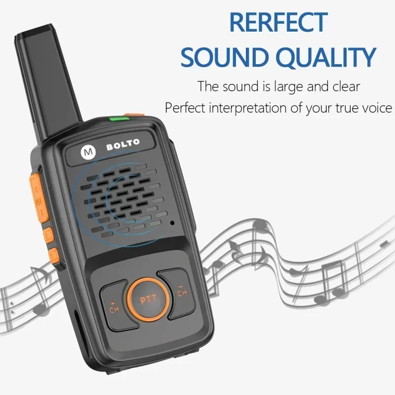 Motweisu rola Mini Walkie Talkie 400-470MHz PTT 16 Channels USB Charging Baofeng Compatible Two-Way Radio for Cafe Hotel Service