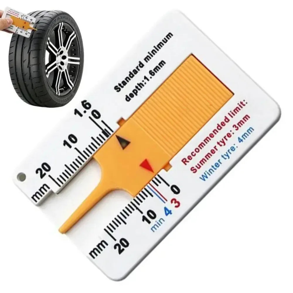 Car Inspection Tool Tire Tread Depth Gauge Ruler for Accurate Thickness Measurement Uses for Vehicle Tyre Maintenance Check
