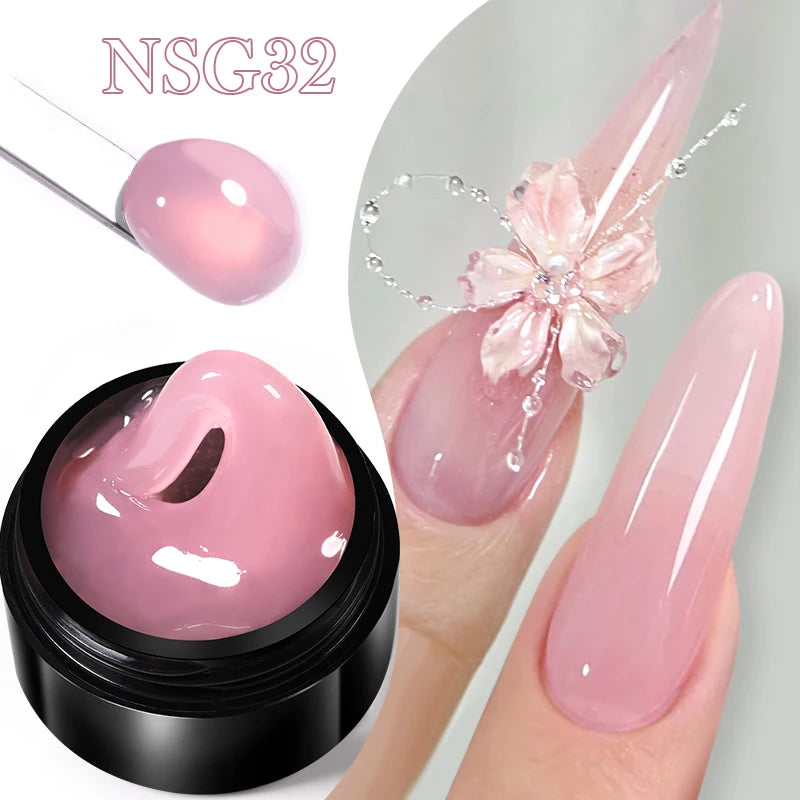 BORN PRETTY 15ml Clear Non Stick Hand Extension Gel 3D Shaping Sculpting Carving Nail Art Solid Hard Gel for Fake Nail