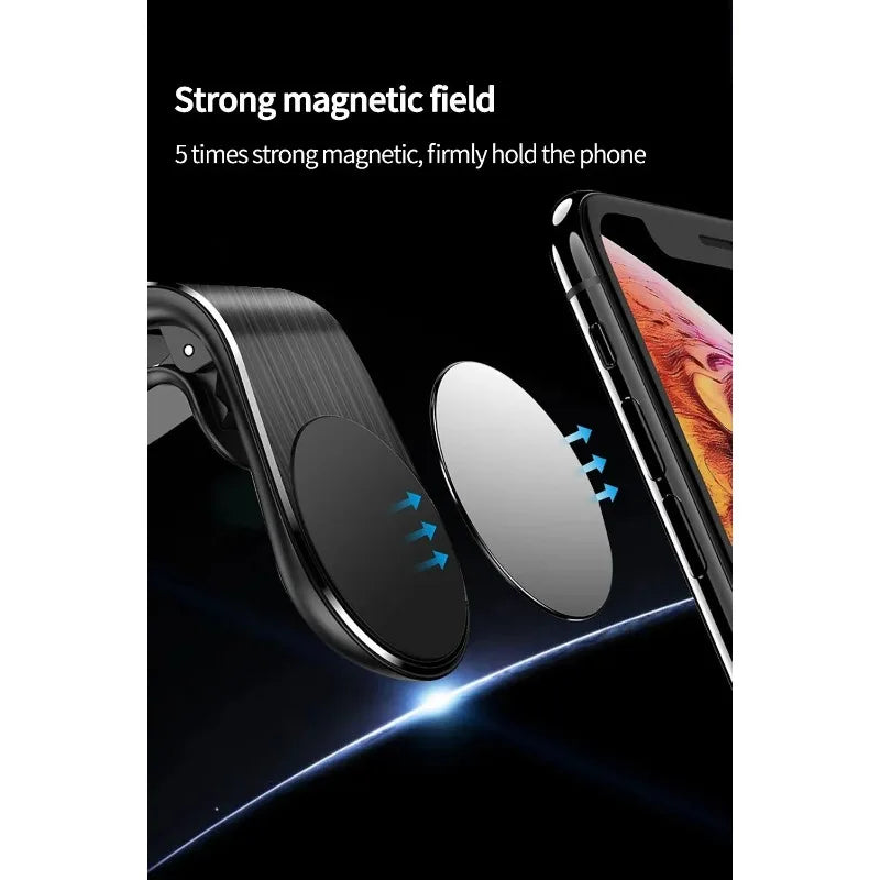 Magnetic Car Phone Bracket Breathable Clip Bracket Rotating Mobile Phone GPS Bracket Car Air Outlet L Bracket Car Phone Holder