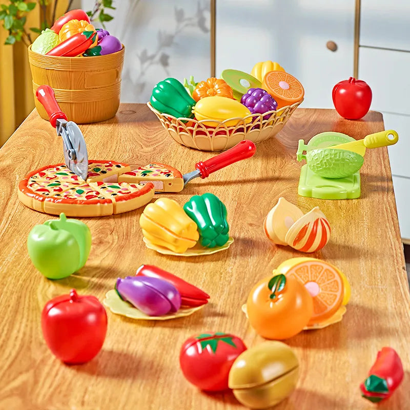 Children Toys Cutting Fruits and Vegetables Set for Kids Pretend Play Simulation Kitchen Toy Montessori Baby Toys for Girls Boys
