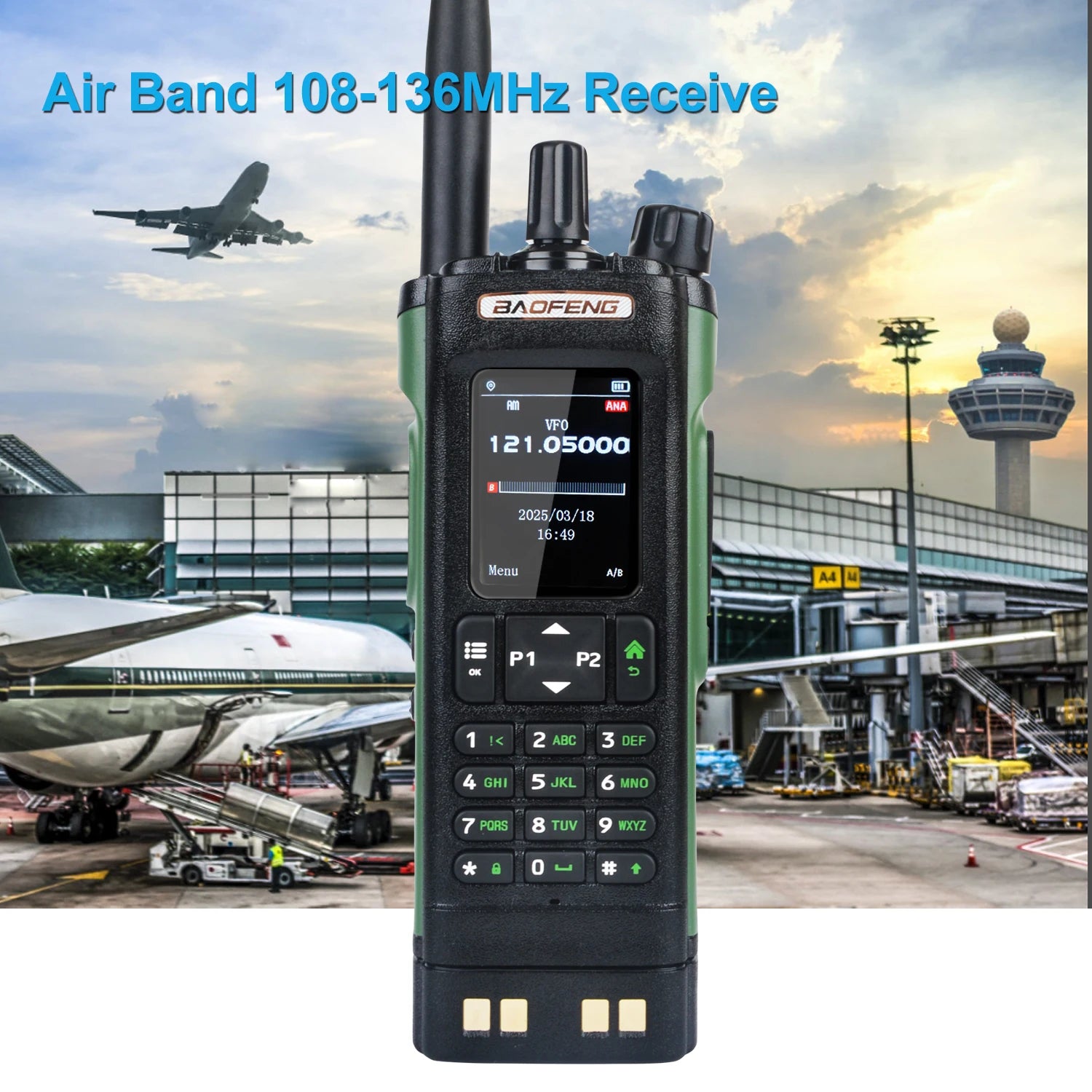 Baofeng DM-32 GPS APRS AES256 Encryption DMR Digital Analog UHF VHF Dual Band 8W Air Band FM Walkie Talkie DM-32UV