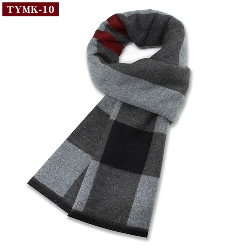 Luxury Men Scarf Winter Warm Neck Scarf For Men Scarves Casual Plaid Male Long Shawl Fashion Outdoor Shawls Man Muffler Gift