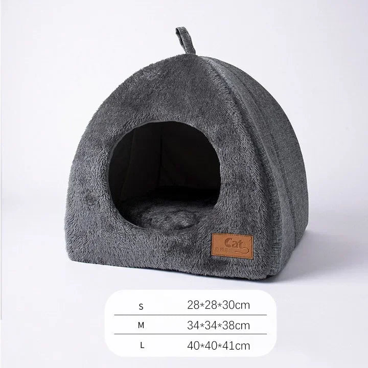 Triangle Cat Nest Closed Cat House Pet Nest Warm and Thickened Deep Sleep cat Nest Indoor Winter Warm Deep Sleep cat nest