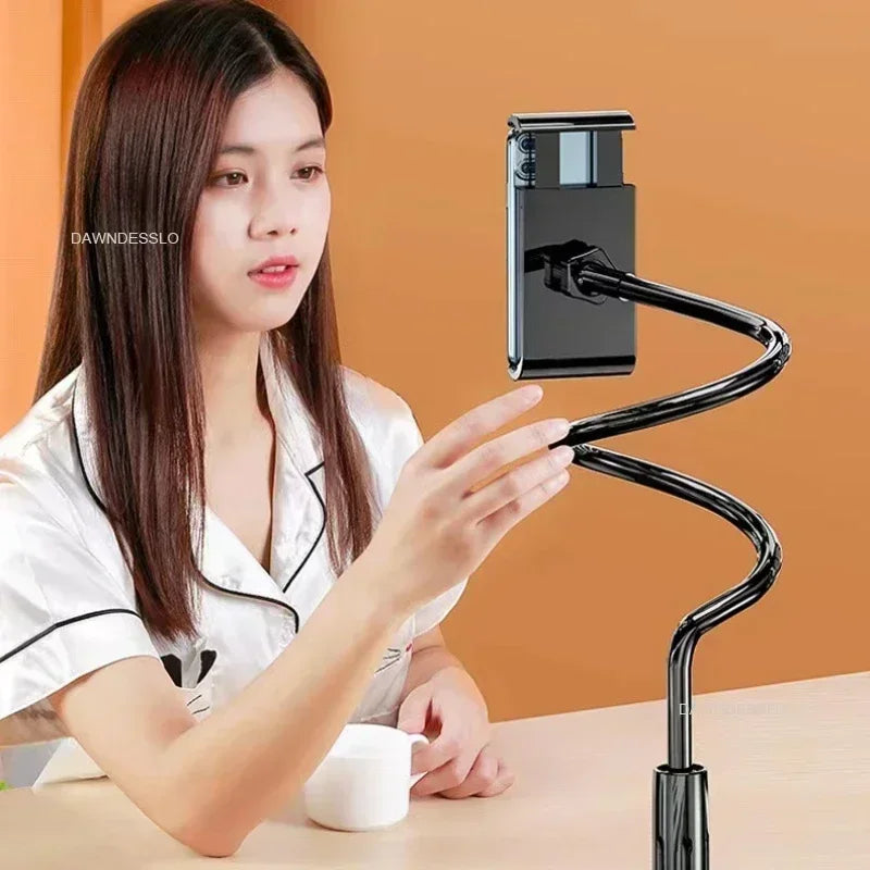128cm Phone Holder Stand Lazy Bracket Headrest Bed 360 Flexible Long Arms Clamp Mount for IPhone Samsung and 3.5~6.7" Device