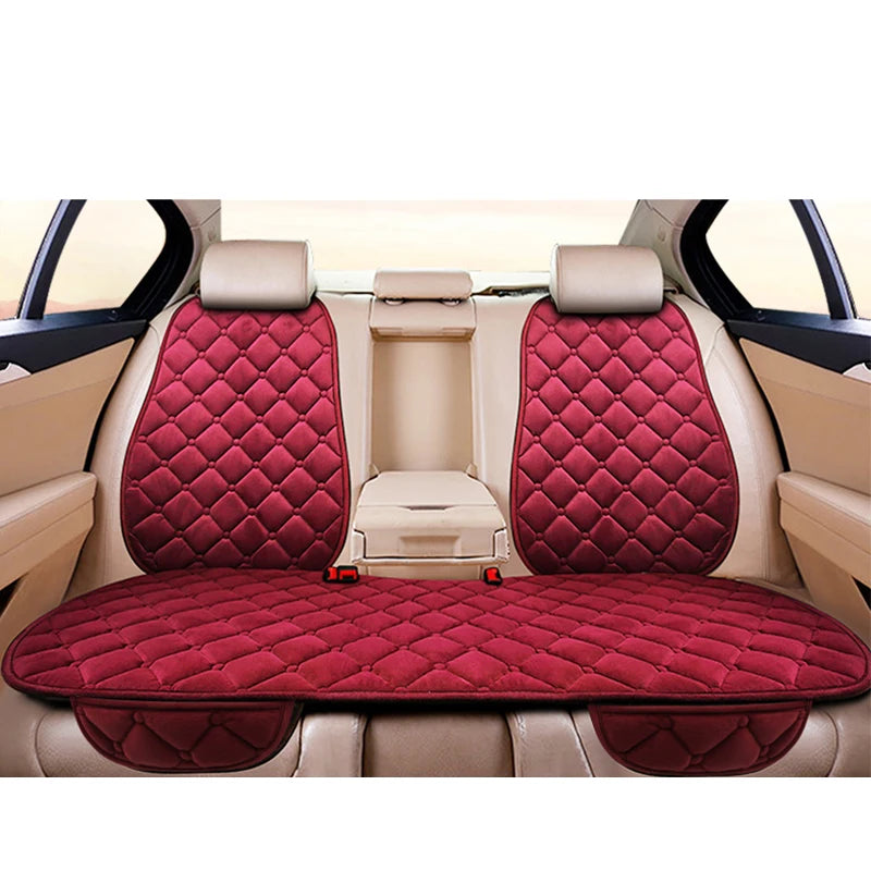 Car Seat Cover Protector Universal Winter Warm Auto Seat Cushion Rear Seat Cushion Protection Covers Back Cushion Three Piece
