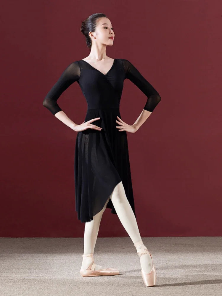 Ballet Dress Classic Dance Costume Long Lyrical Contemporary Dress Lace Ballerina Dancewear Dance Clothes Women Dress Skirt