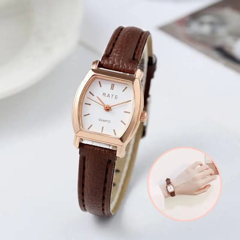 Fashion Women Watches Casual Small Dial Leather Strap Womens Quartz Watch Reloj Mujer Girls Clock（Without Box）