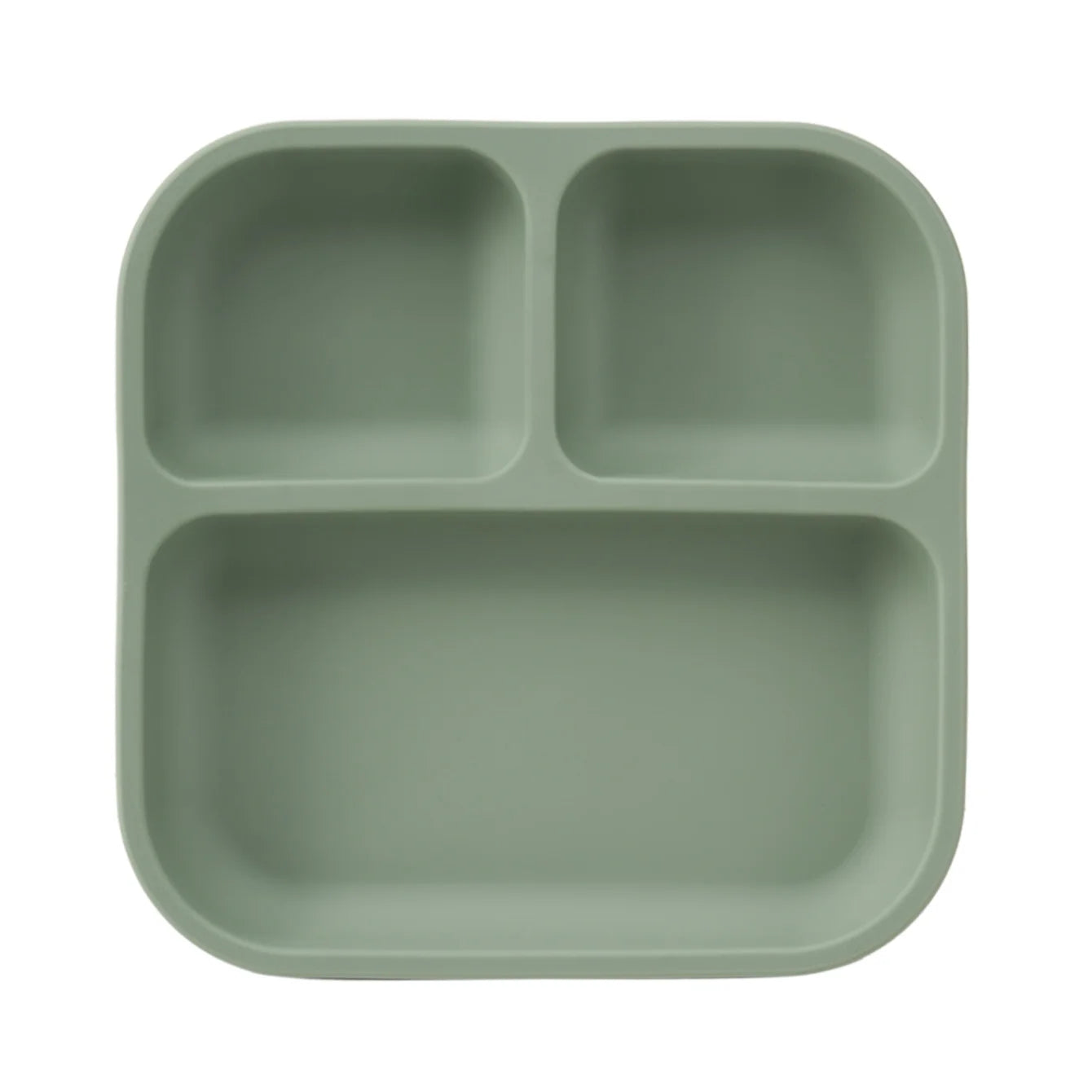 Color Kids 1PC Silicone Divided Plate for Babies BPA Free Feeding Bowl With Sucker Dishes Children's Tableware Christmas Gift