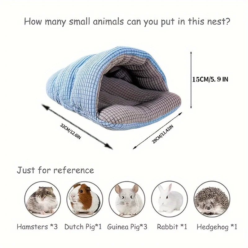Hamsters Snuggle Sack Small Pet House Bed Nest Plushy Cozy Small Animal Sleeping Bag for Small Animal Rabbits Pet Guinea Pigs