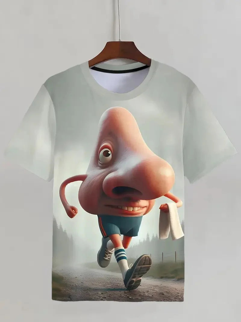 Funny Man Pattern Tshirt Summer Street Hip Pop Men Women 3D Printed Loose Breath T Shirt Short Sleeve Children Tees Y2k Tops 6xl