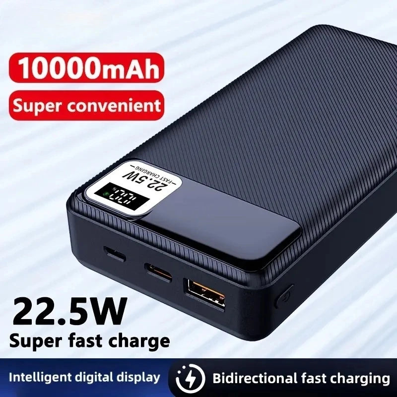 20000mAh Power Bank 22.5W Super Fast Charging Battery High Capacity Digital Display Power Bank For iPhone Samsung Huawei Xiaomi
