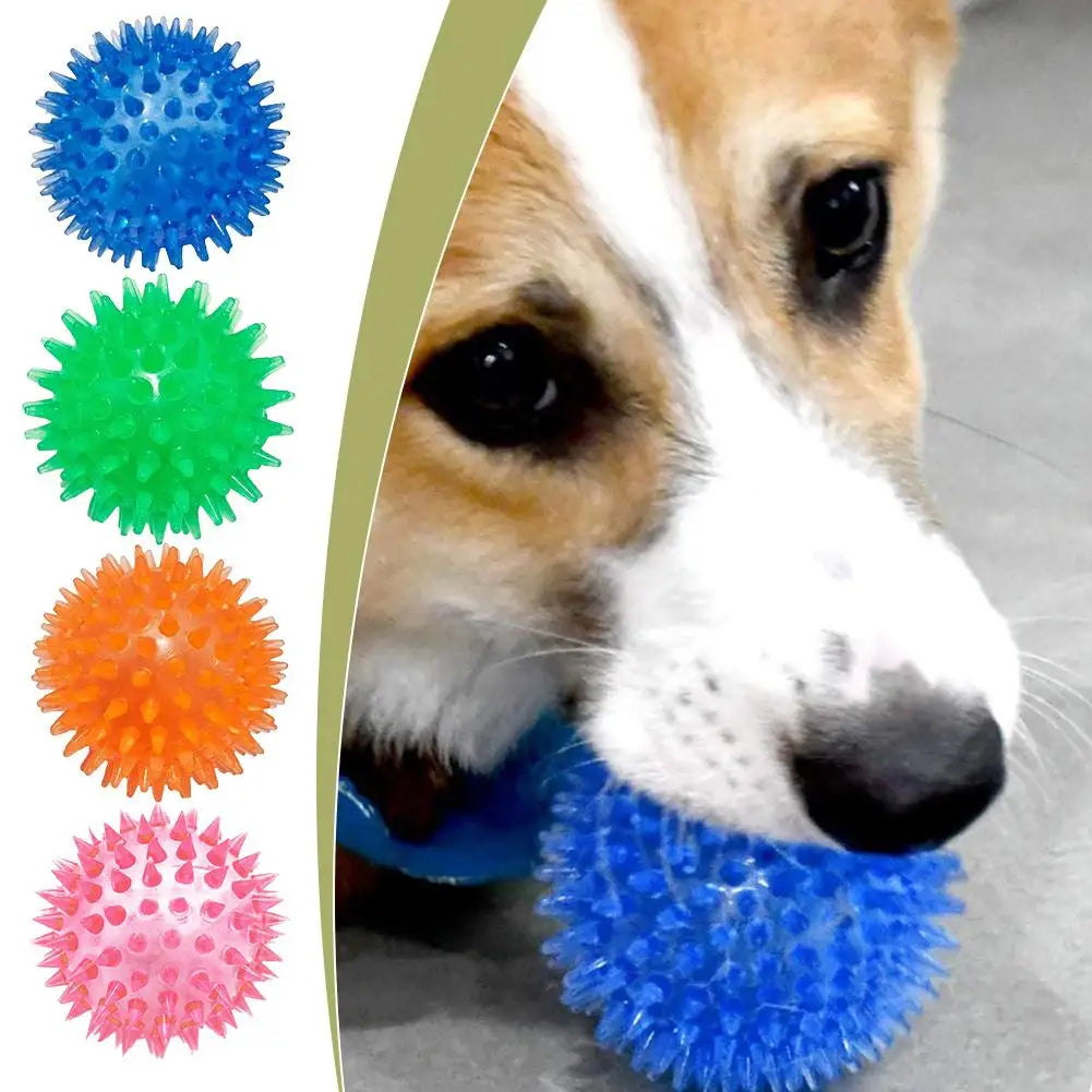 Pet Toy TPR Sound From Hi Toy Ball Dog Bite Resistant Elastic Prick Ball Medium Large Dog Toy