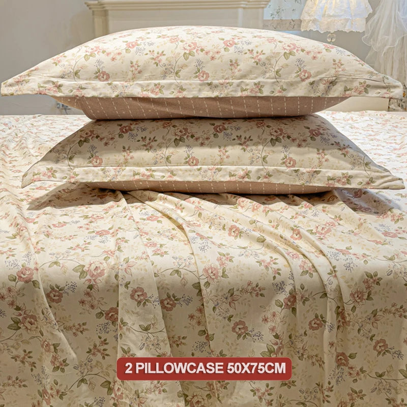 100% Cotton Luxury Floral Style Bedding Set 3 Piece, Duvet Cover Set 1 Duvet Cover 2 Pillowcase,Single/Double/200x200/220x240