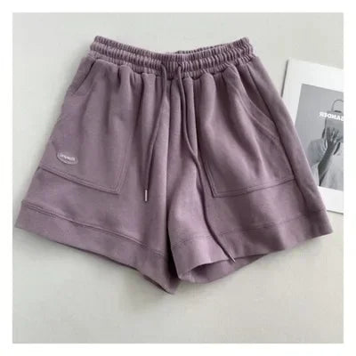 2025 Women's Comfortable Loose Wide-legged Drawstring A Pants Slim Waist Slim Fit Casual Home Versatile Sports Shorts New