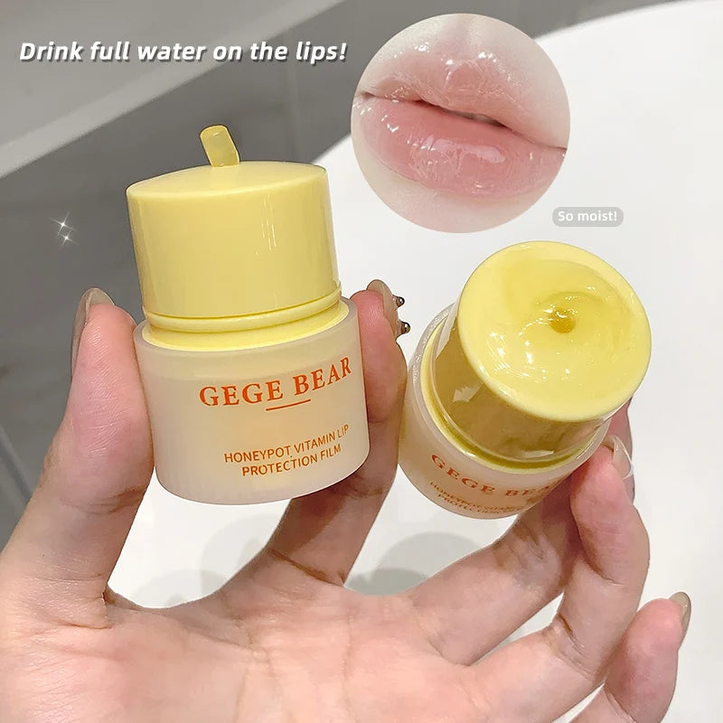 Gege bear Small Honey Jar Vitamin Lip Mask Anti-Dryness Lip Balm Moisturizes and hydrates Autumn and winter