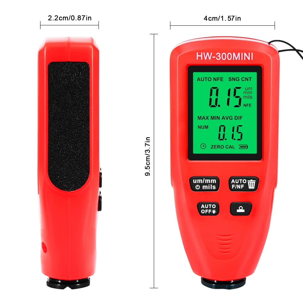 Paint Thickness Gauge Car Coating Thickness Meter for Automobile Paint Inspection Manufacturing Industry Metal Surface