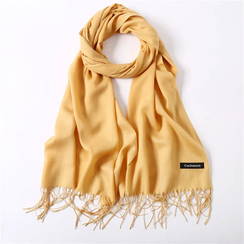 Fashion Solid Scarf Women Cashmere Soft Winter Warm Scarves Hijab Female Long Headband Shawl Wraps Bandana Foulard 2022 Echarpe