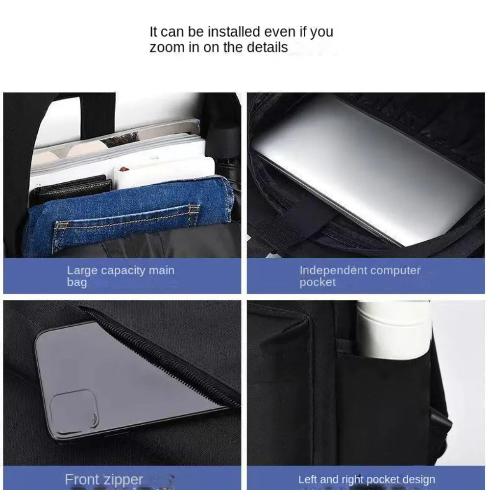 Trendy Men's Minimalist Backpack Versatile Backpack Large Capacity Student Backpack Computer Travel Bag Washable  Backpack