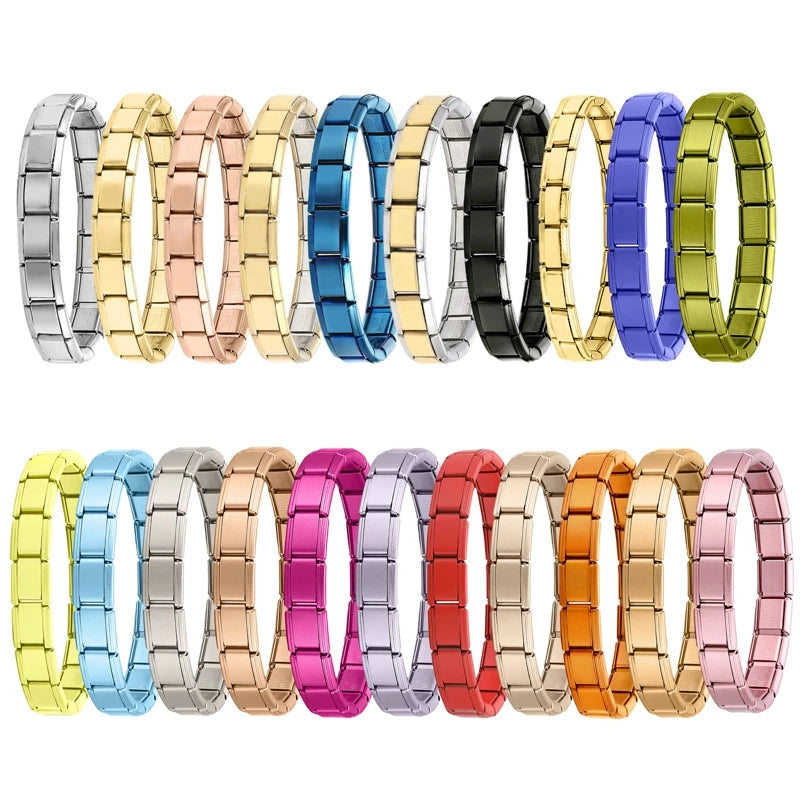 Italian Charm Bracelets DIY Basic Chain Stainless Steel Bangle Versatile Assembled Modules Ideal Gift 9mm Universal Dropshipping