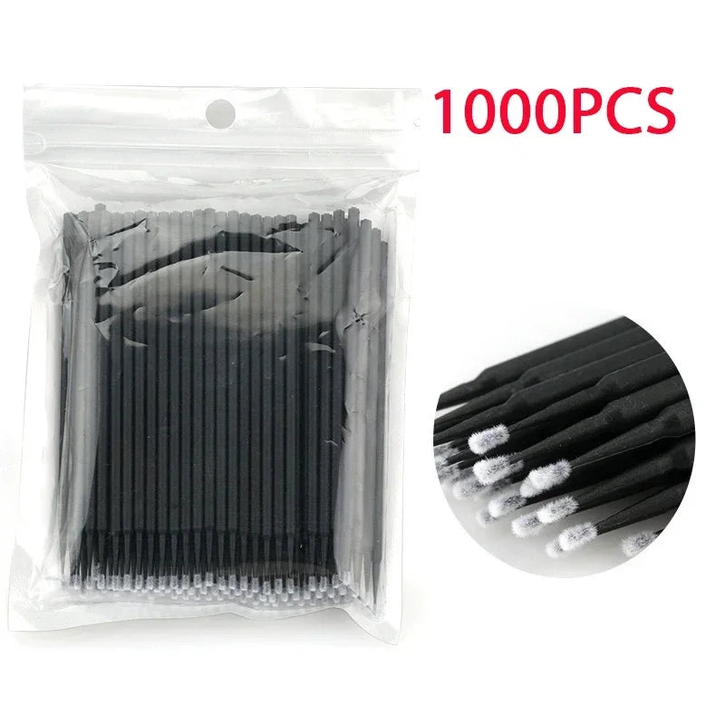 500/1000PCS Eyelash Cleaning Brush Highly Colorful Crystal Brush Eyelash Micro Brush Beauty Makeup Clean Remover Tool Wholesaler