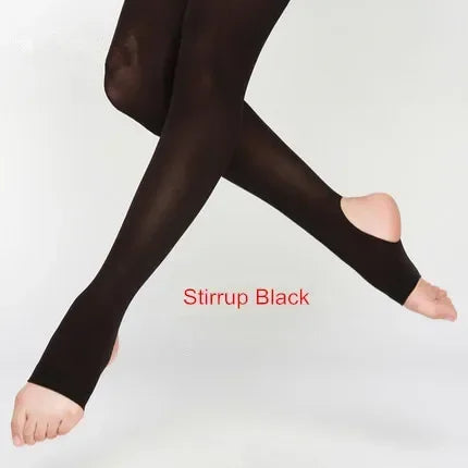 Adult Women Kids Footed Pantyhose for Dancing Elastic Waist Yoga Footless Tight Girls Stirrup Convertible Dance Ballet Tights