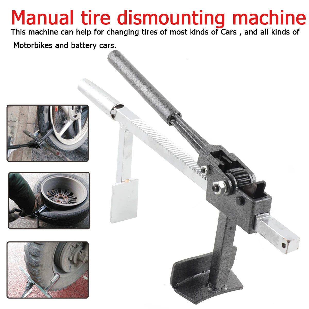 Vacuum Tire Bead Breaker Removal Tool Tire Changer for Motorbike Tire Changer Repair AccessoryManual Tire Raking Machine
