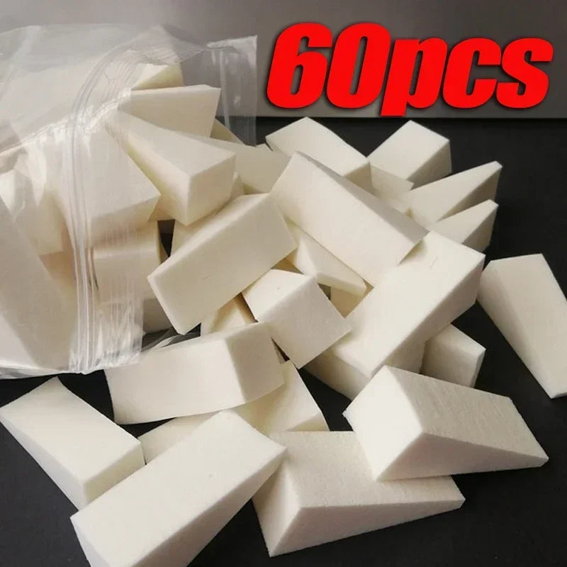 100Pcs/Set Triangle Dry Wet Use Makeup Sponge Face Foundation Concealer BB Cream Powder Blending Smearing Puff Cosmetic Tools